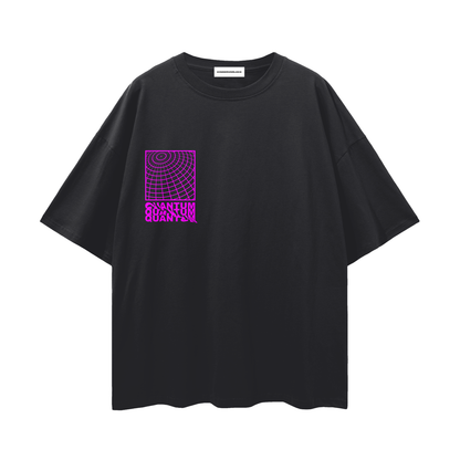 INTERSTELLAR - QUANTUM Pink Streetwear Loose Drop Shoulder T-Shirt