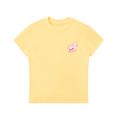 Cat with Bow Essential Bodycon Crewneck T-Shirt