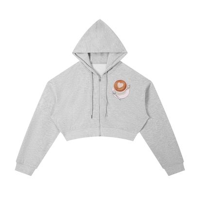 Essential Cropped Zip-Up Hoodie