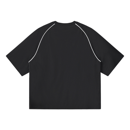 Contrast Piping Panel Raglan T-Shirt