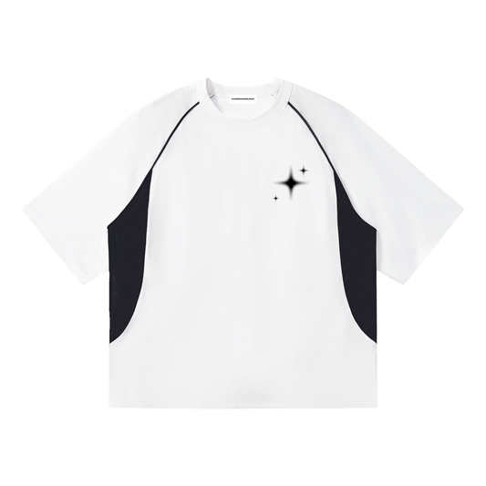 Contrast Piping Panel Raglan T-Shirt