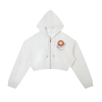 Essential Cropped Zip-Up Hoodie