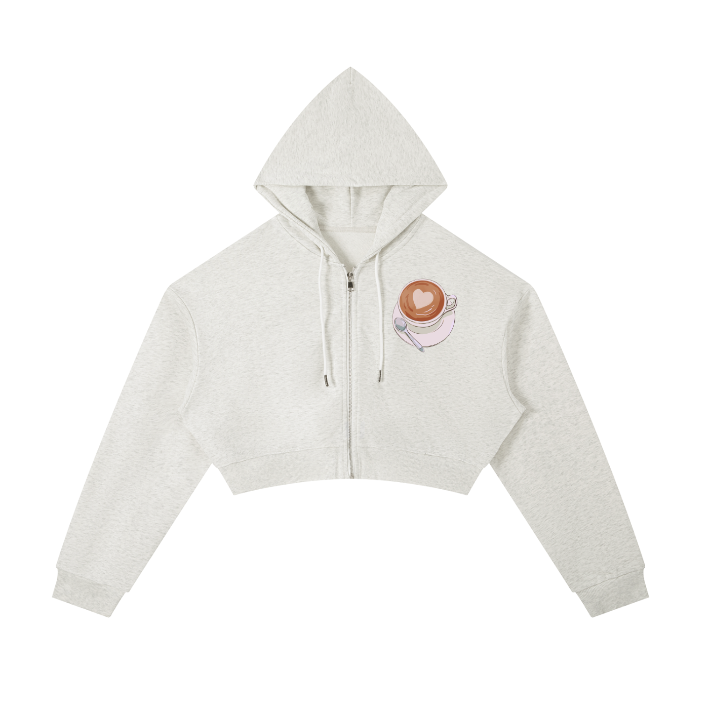 Essential Cropped Zip-Up Hoodie